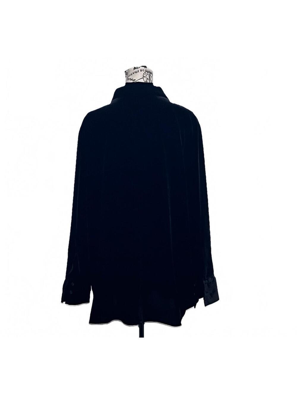 Banana Republic Black Velvet Tunic Blouse XXL Goth Whimsy Dark Coquette - Picture 5 of 11